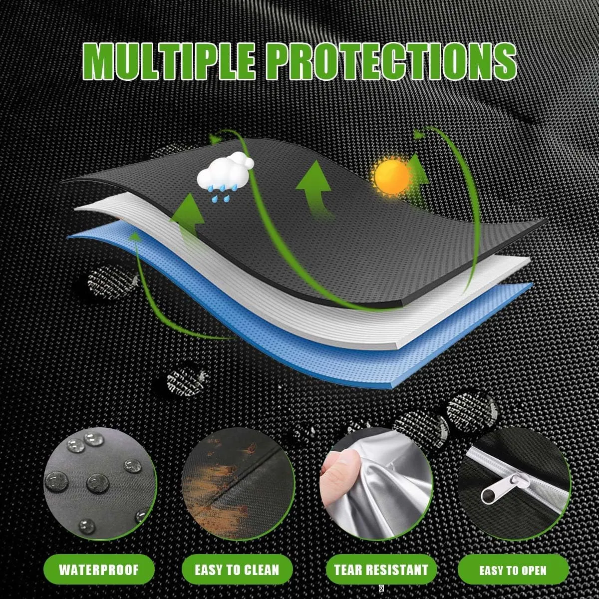 4 Passenger 420D Waterproof Golf Cart Cover fits EZ GO Club Car Yamaha, Sunproof Dustproof