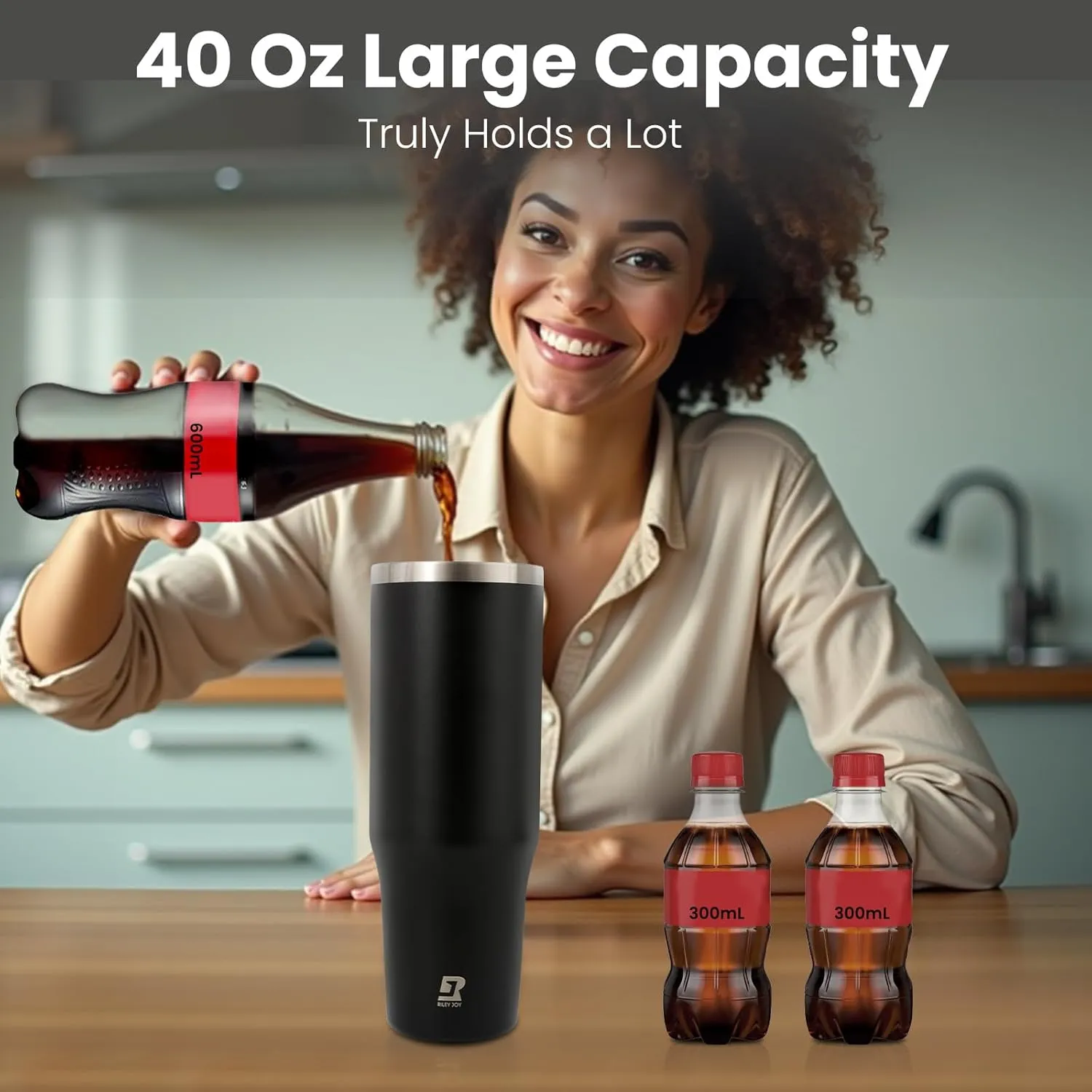 40 oz 2.0 Stainless Steel Tumbler with Leak-Proof Lid and Straw, Double-Wall Vacuum Insulated Travel Mug for Coffee, Iced Tea, or Water - Ideal for Commutes and Outdoor