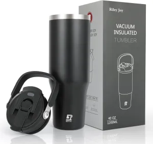 40 oz 2.0 Stainless Steel Tumbler with Leak-Proof Lid and Straw, Double-Wall Vacuum Insulated Travel Mug for Coffee, Iced Tea, or Water - Ideal for Commutes and Outdoor