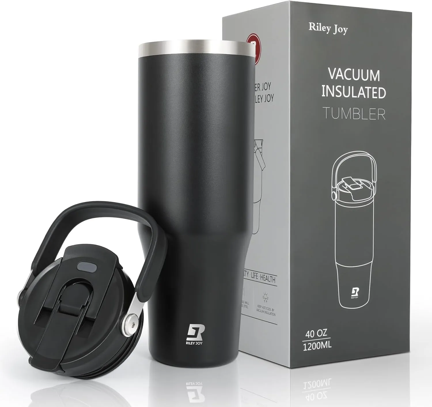 40 oz 2.0 Stainless Steel Tumbler with Leak-Proof Lid and Straw, Double-Wall Vacuum Insulated Travel Mug for Coffee, Iced Tea, or Water - Ideal for Commutes and Outdoor