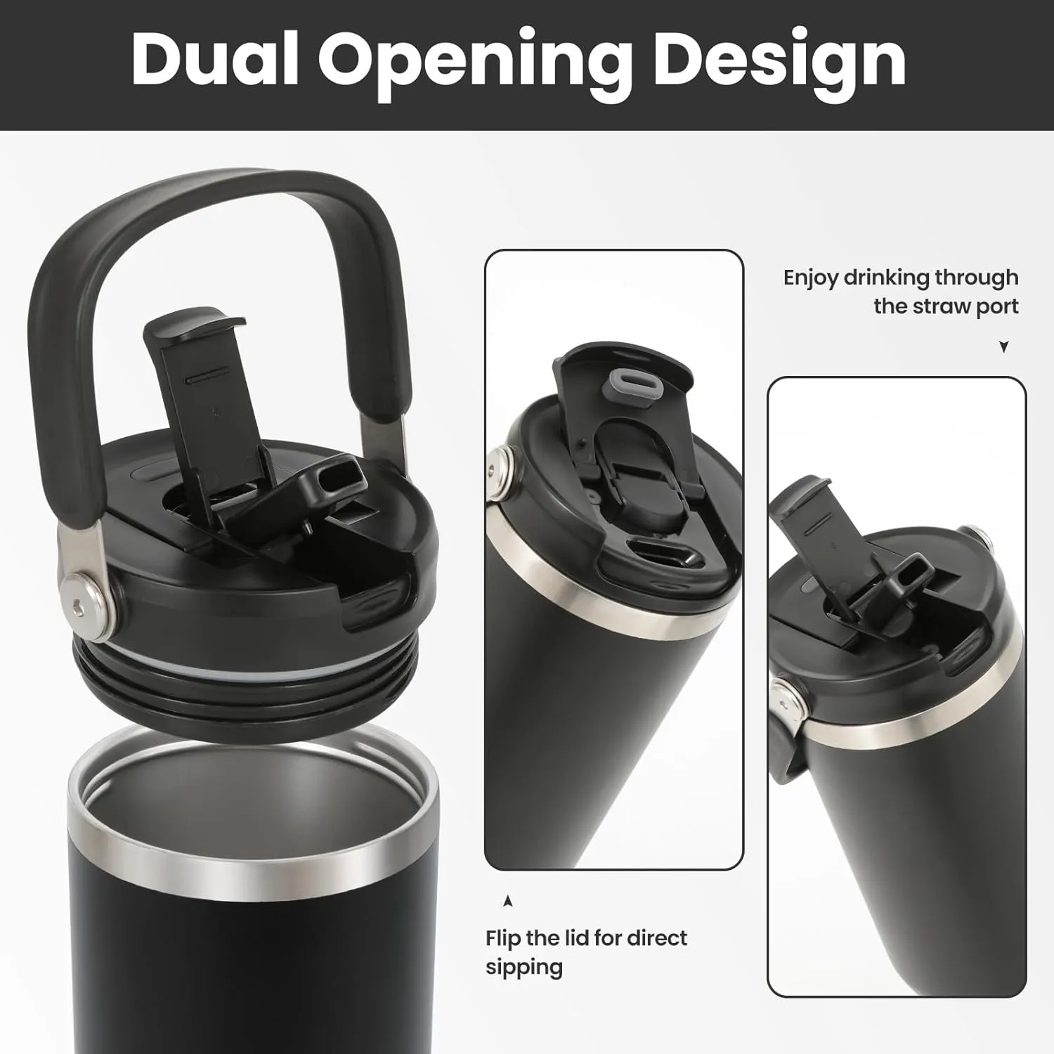 40 oz 2.0 Stainless Steel Tumbler with Leak-Proof Lid and Straw, Double-Wall Vacuum Insulated Travel Mug for Coffee, Iced Tea, or Water - Ideal for Commutes and Outdoor