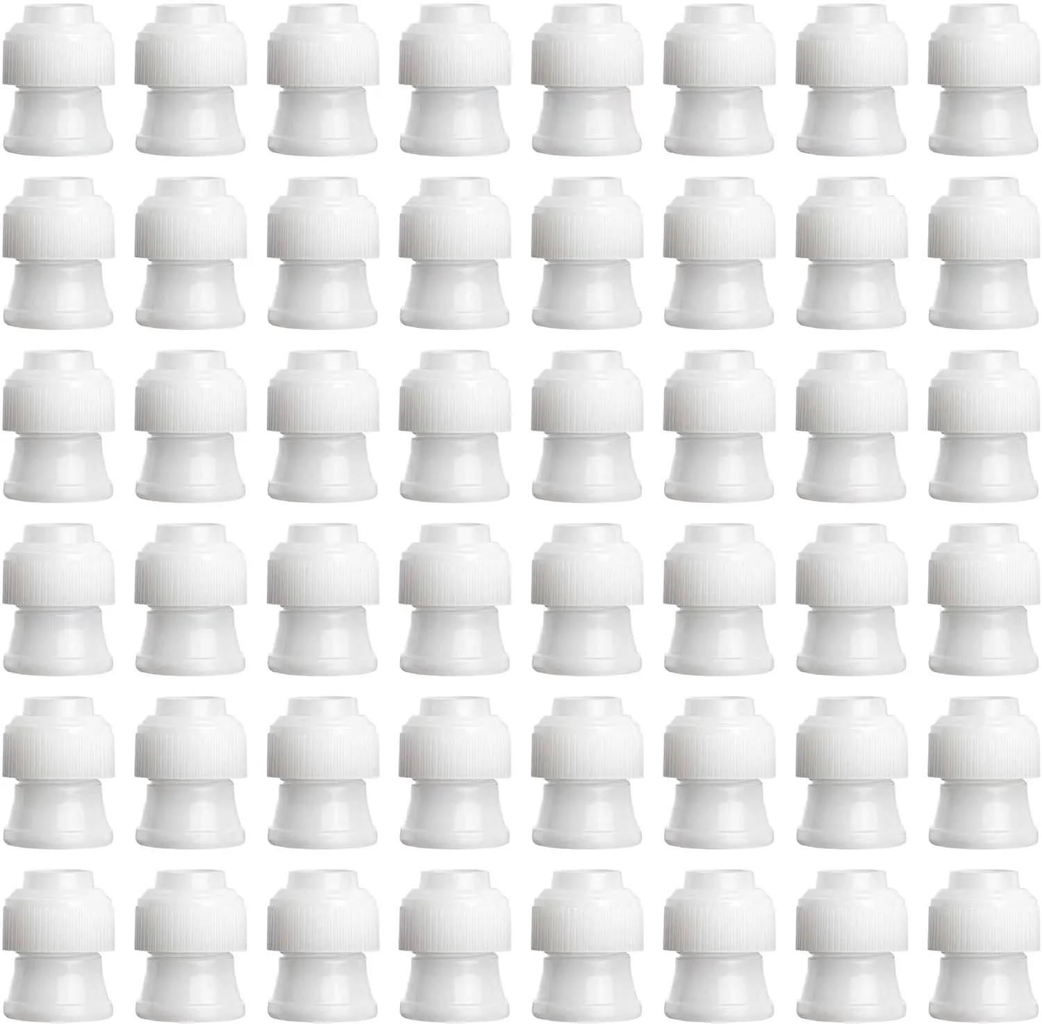 48-Piece Set of Standard Couplers, Use for Switch Icing Tips Structure Decorating Piping Bag