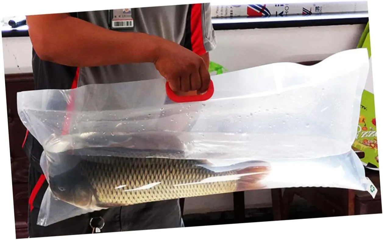 4pcs Live Fish Packing Bags Oxygen Filling Seafood Carry Bags for Supermarkets for Fish Farms and Pet Stores Random Handle -grade Material