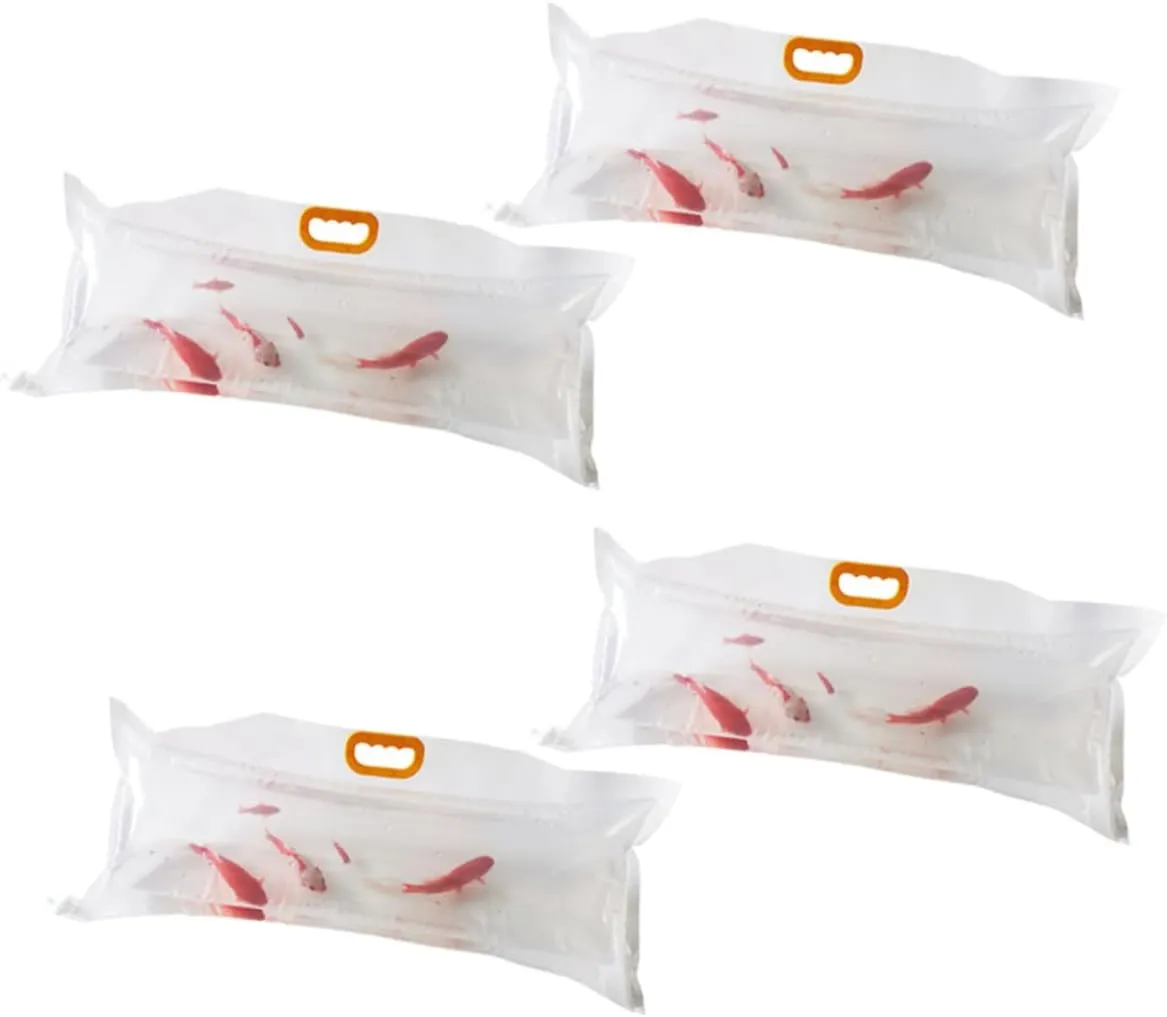 4pcs Live Fish Packing Bags Oxygen Filling Seafood Carry Bags for Supermarkets for Fish Farms and Pet Stores Random Handle -grade Material