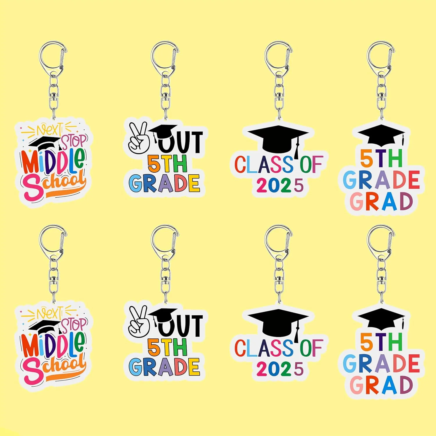 5TH Grade Graduation Keychains for 5TH Grade Graduation Party Decorations, 5TH Grade Graduations 2025, 5TH Grade Graduation Gifts for Boys Girls Kids Fifth Grade Graduation Supplies
