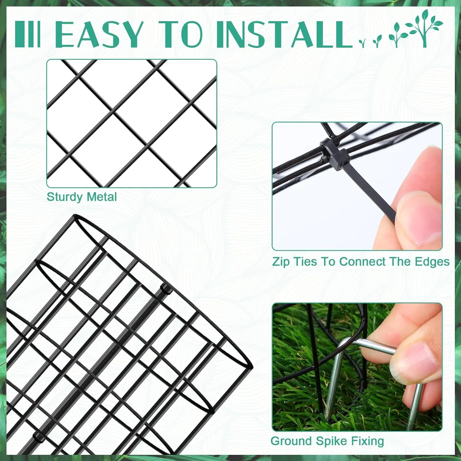 6PCS 48'' Metal Tree Bark Protector Guard, Mesh Tree Trunk Protectors, Tree Protectors from Deer, Metal Tree Trunk Protector to Protect Bark from Rodents Mowers with Zip Ties & Metal Stakes