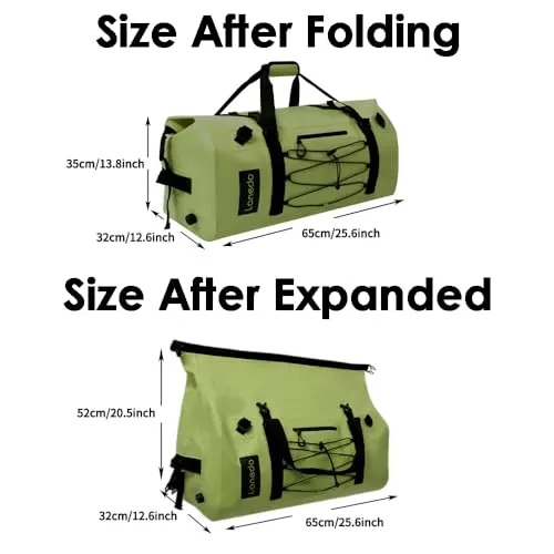 80L Dry Bag Large Waterproof Bag Roll-Top Heavy Duty Fishing Duffel Bag