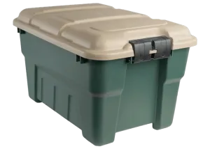9.5 Gallon Lock N Stor Tote with Lid - Green & Tan