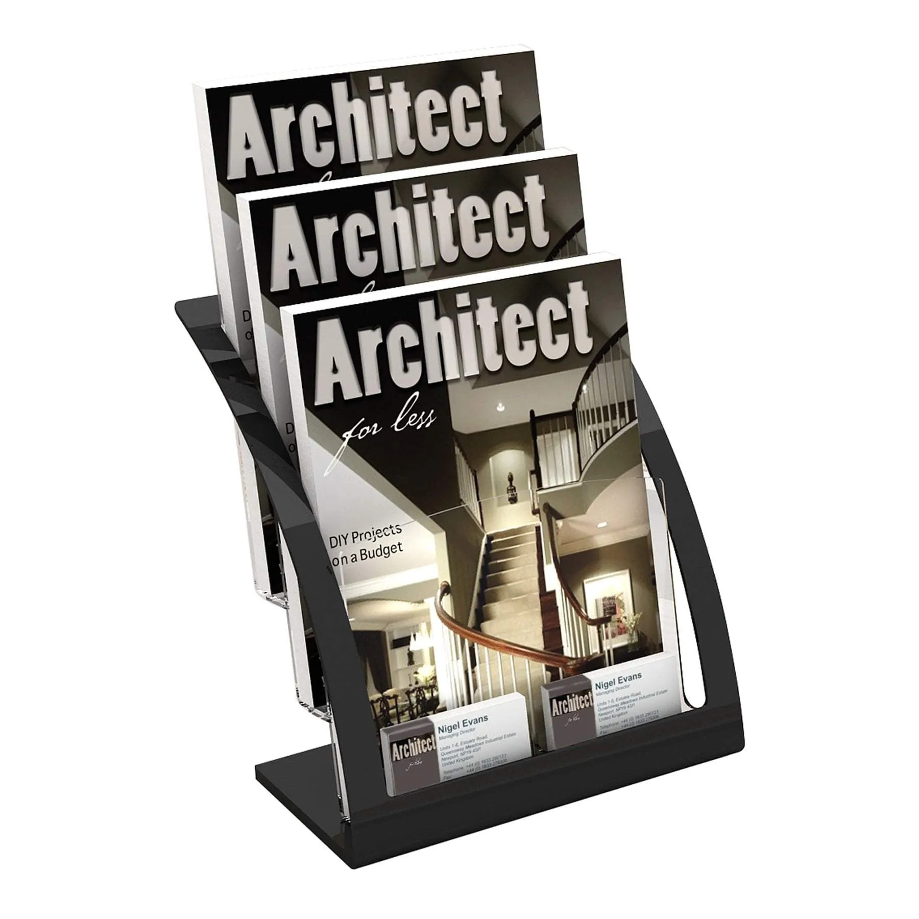 A4 Brochure Holder 3 Tier Black Frame
