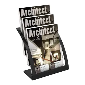 A4 Brochure Holder 3 Tier Black Frame