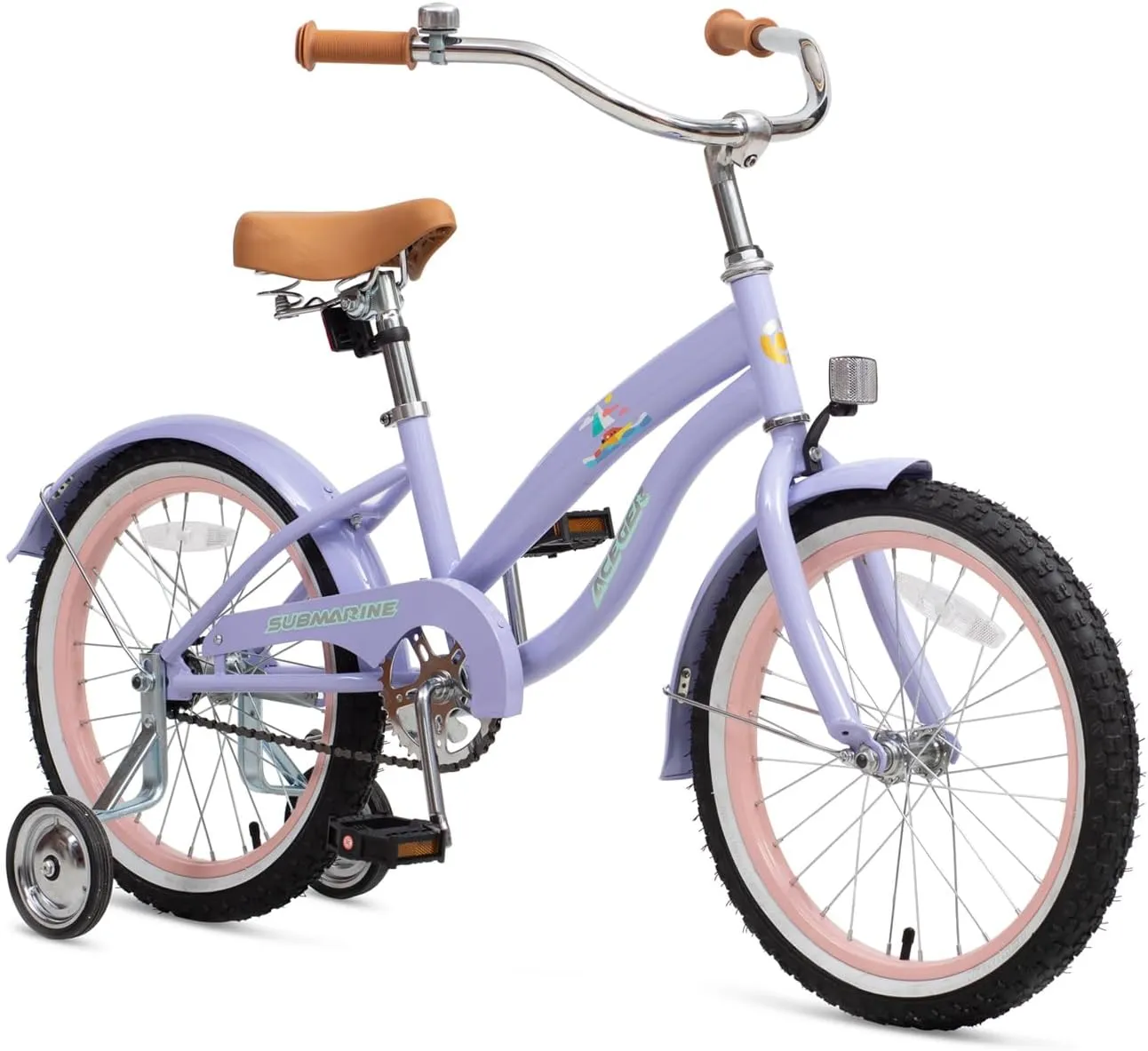 ACEGER Girls Beach Cruiser Bike for Kids 5-13 Years Old, 16" 18" 20" 24" Single Speed Kids Bicycle Included Coaster Brake, Front and Rear Reflectors, 24" 7 Speeds with Dual Brakes