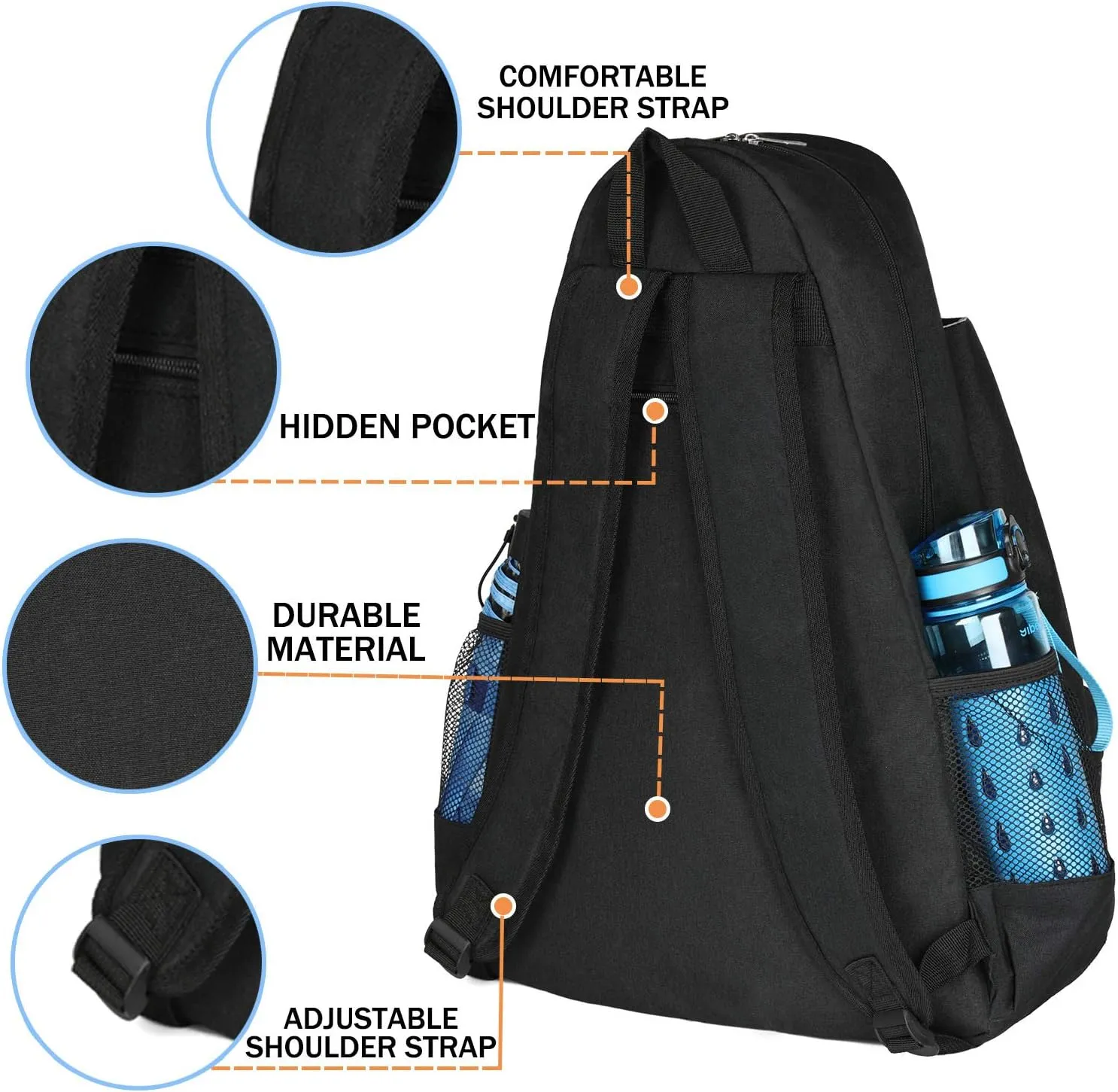 ACOSEN Tennis Bag Tennis Backpack - Large Tennis Bags for Women and Men to Hold Tennis Racket,Pickleball Paddles, Badminton Racquet, Squash Racquet,Balls and Other Accessories