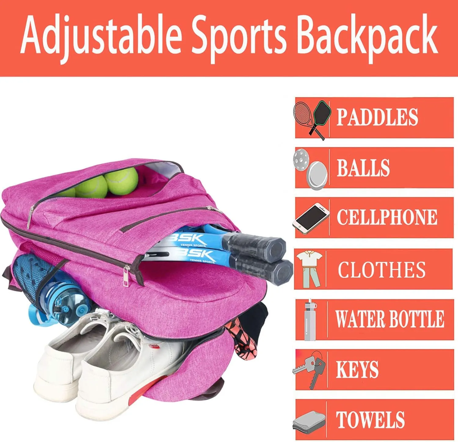 ACOSEN Tennis Bag Tennis Backpack - Large Tennis Bags for Women and Men to Hold Tennis Racket,Pickleball Paddles, Badminton Racquet, Squash Racquet,Balls and Other Accessories