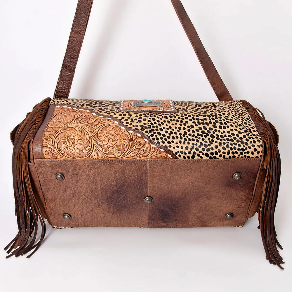 ADBG608A American Darling Hand Tooled Hair On Genuine Leather Women Bag Western Handbag Purse