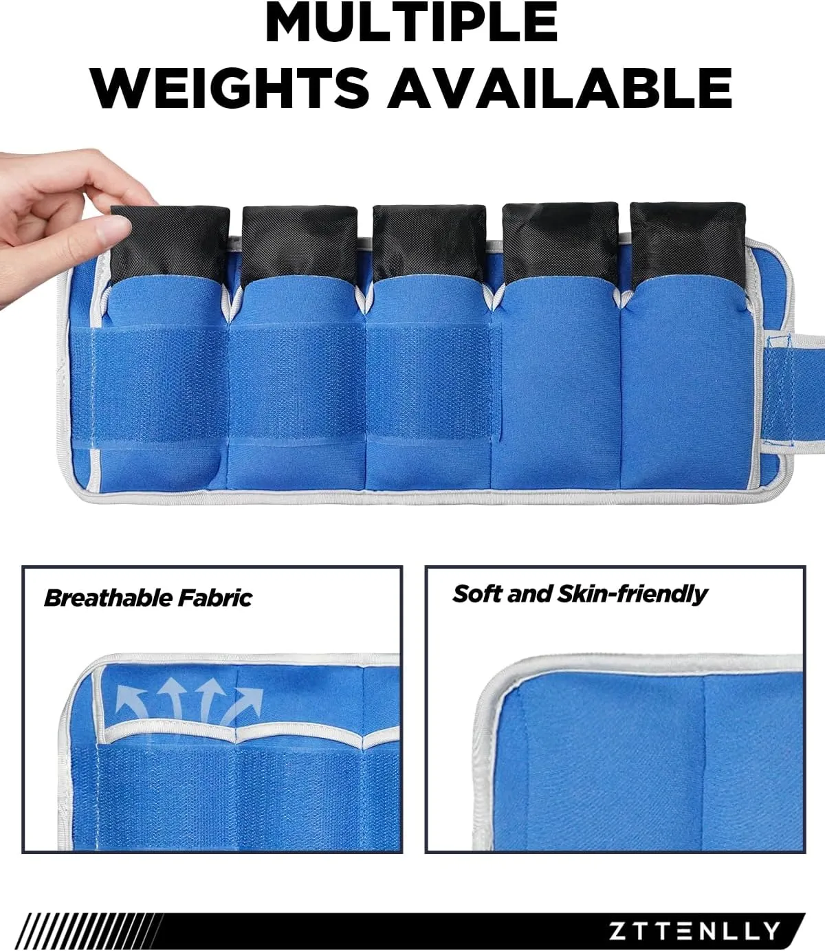 Adjustable Ankle Weights for Women Men and Kids | 1 Pair 5 10 15 18 20 Lbs Leg Wrist Ankle Weight Straps for Yoga, Walking, Running, Aerobics, Gym, Dance, Pilates, Cardio