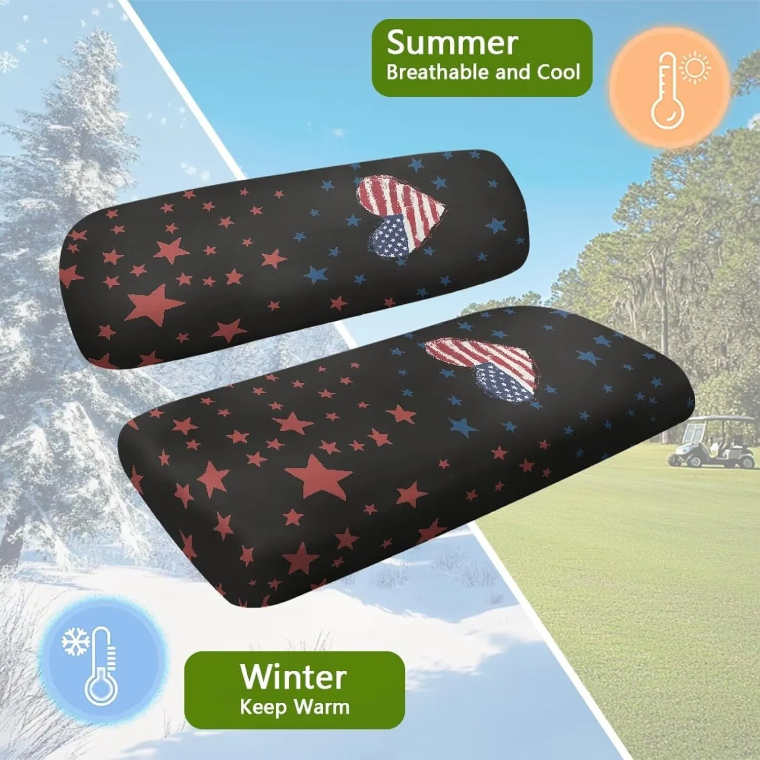AFPANQZ Golf Cart Seat Cover for Summer - Breathable, Anti-Hot, Waterproof Easy to Install and Clean Golf Cart Blanket