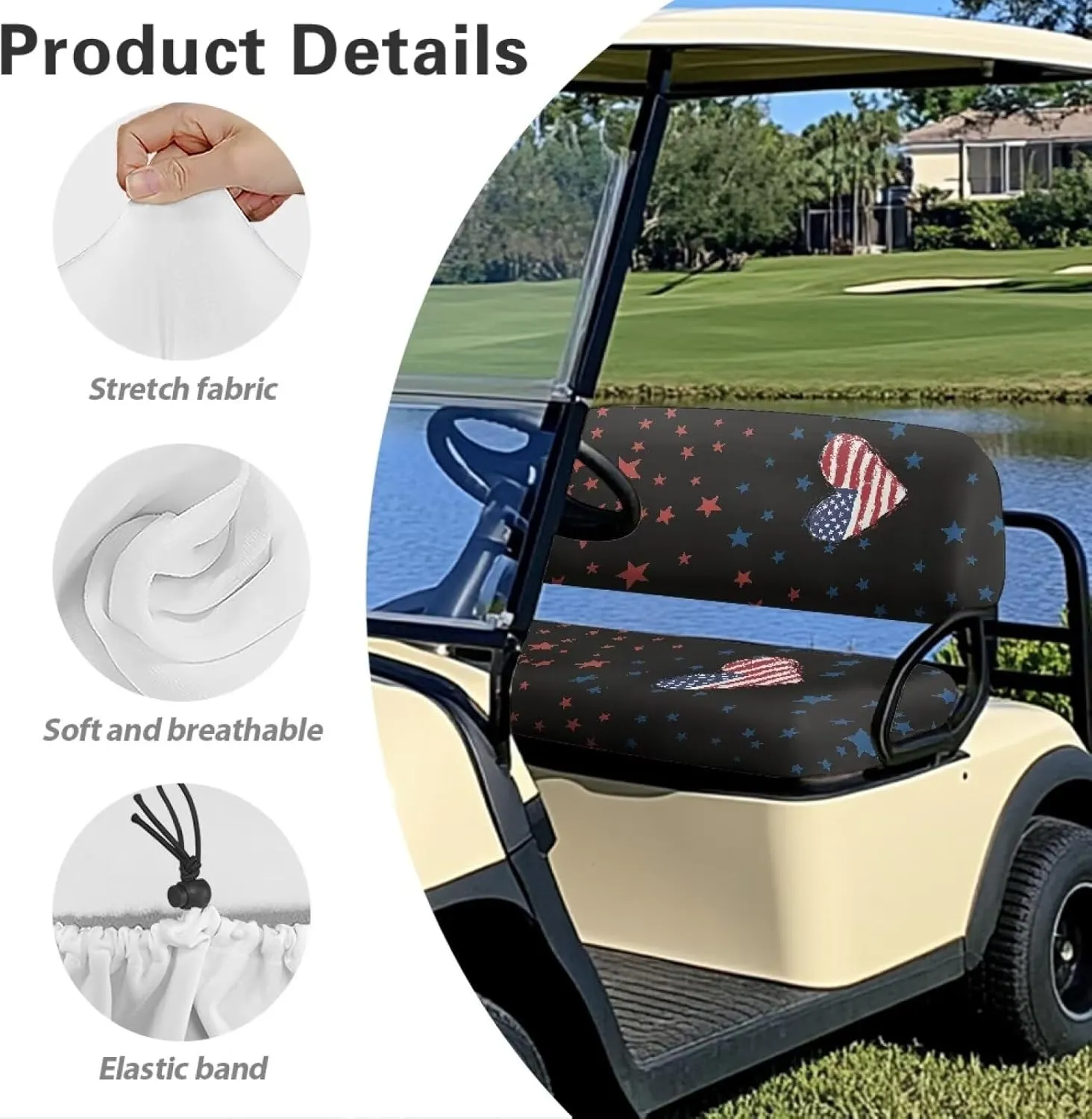 AFPANQZ Golf Cart Seat Cover for Summer - Breathable, Anti-Hot, Waterproof Easy to Install and Clean Golf Cart Blanket