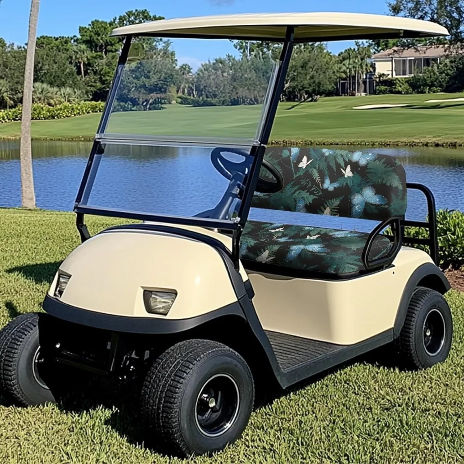 AFPANQZ Golf Cart Seat Cover - Universal Fit for Most 2-Person Golf Carts Washable Golf Cushion Protection Cover