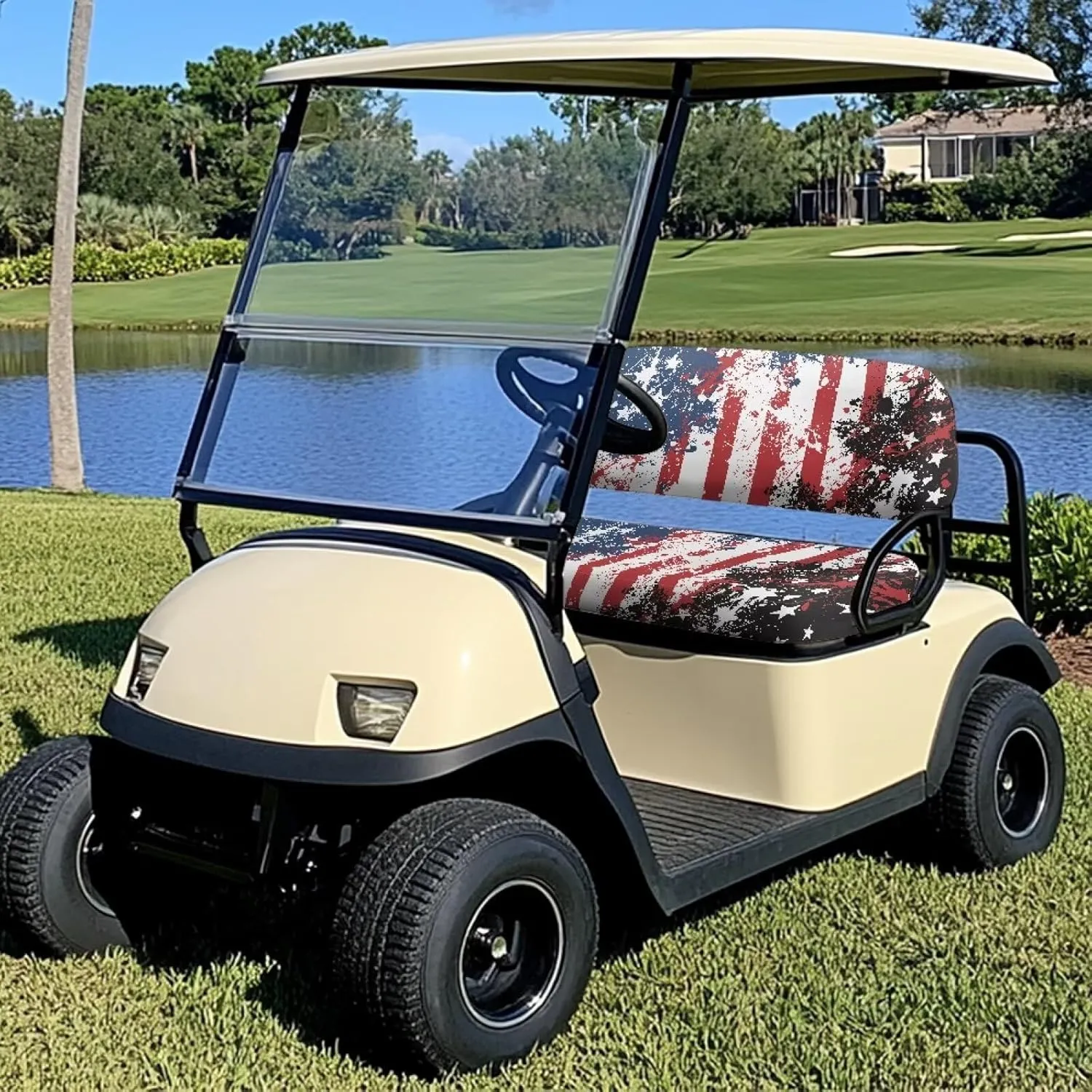 AFPANQZ Universal Golf Cart Seat Cover - Fits Most 2-Person Golf Carts Easy to Install, Club Car Decoration & Protection