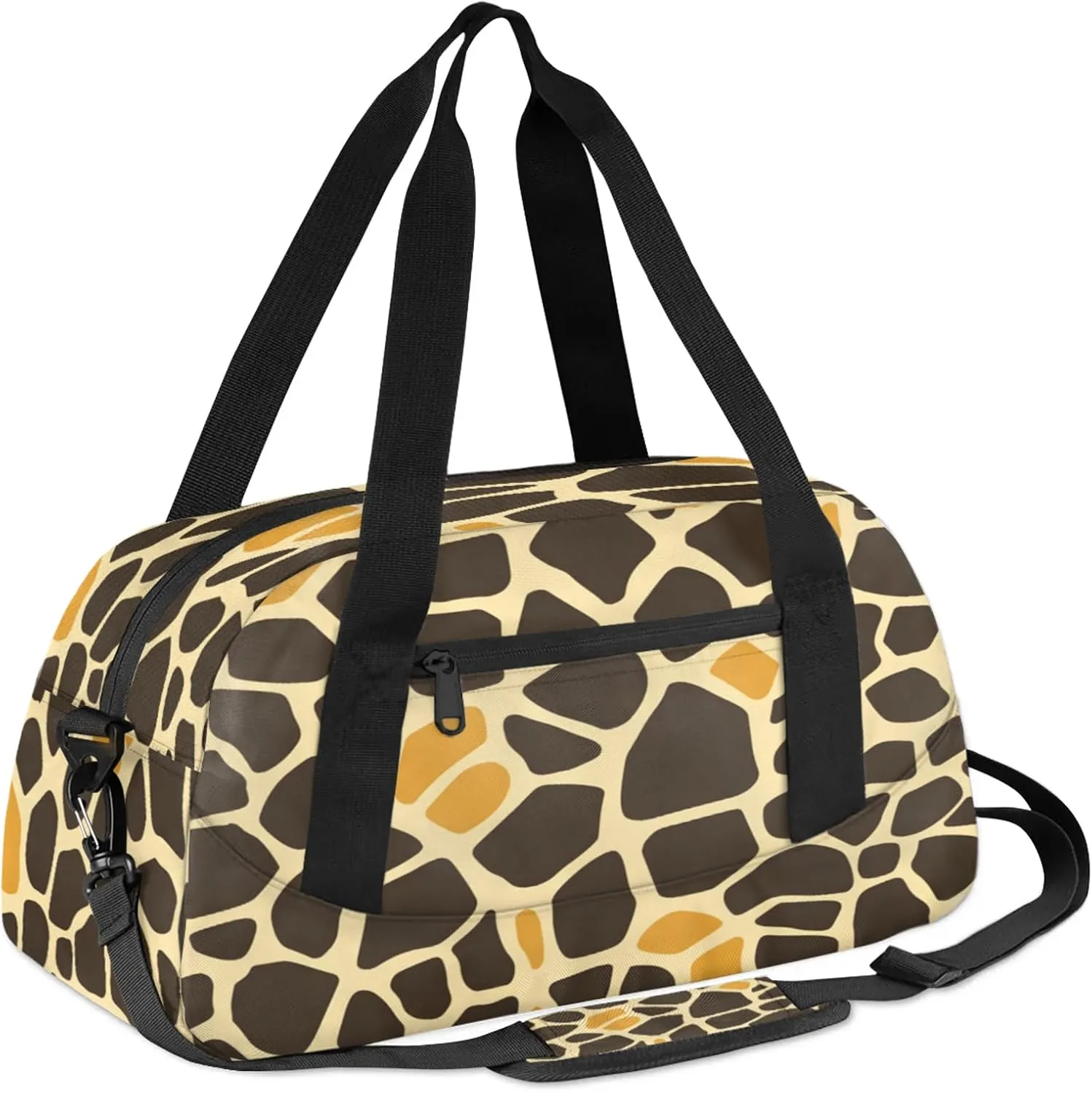 African Giraffe Kids Duffel Bag Lightweight Waterproof Sports Gym Bag with Front Zipper Pocket Foldable Weekender Overnight Bag for School Practice Gymnastic Ballet