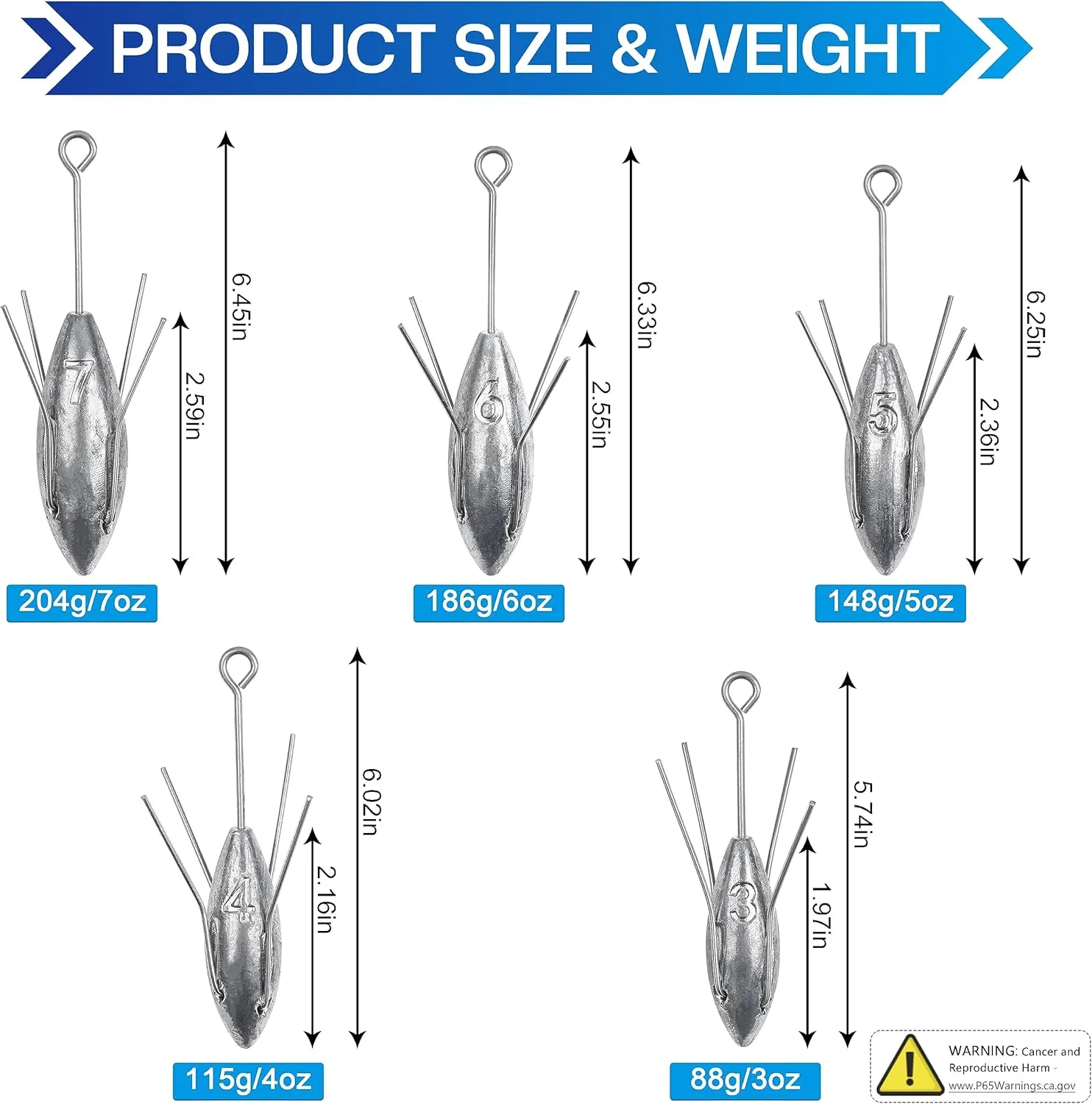 AGOOL Sputnik Sinker Fishing Weights Long Tail Fishing Equipment Surfing Casting Spider Sinkers for Saltwater Catfish Beach Sand Ocean 2/5pcs 3oz-7oz