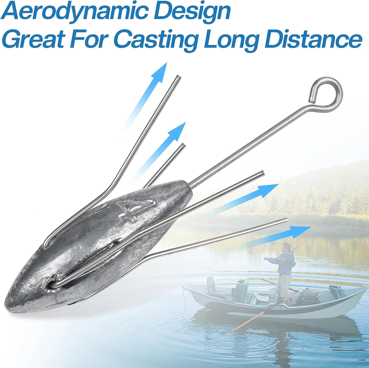 AGOOL Sputnik Sinker Fishing Weights Long Tail Fishing Equipment Surfing Casting Spider Sinkers for Saltwater Catfish Beach Sand Ocean 2/5pcs 3oz-7oz