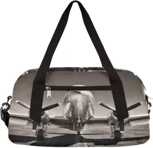 Aircraft Fighter Plane Kids Duffel Overnight Bags for Boys, Vintage Plane Boys Weekender Travel Bag Carry on Sports Gym Bag for Kids Gifts