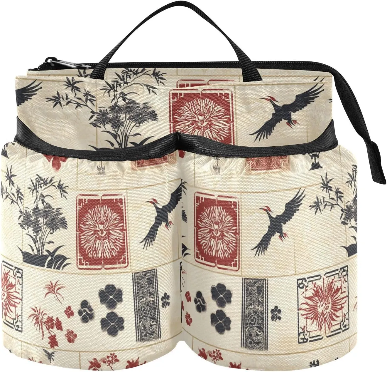 Airport Cup Holder Free Hand Chinese Style Elements Elegant Red Beige Attachment Cup Holder Travel Accessories Gift Drink Beverages Caddy Coffee