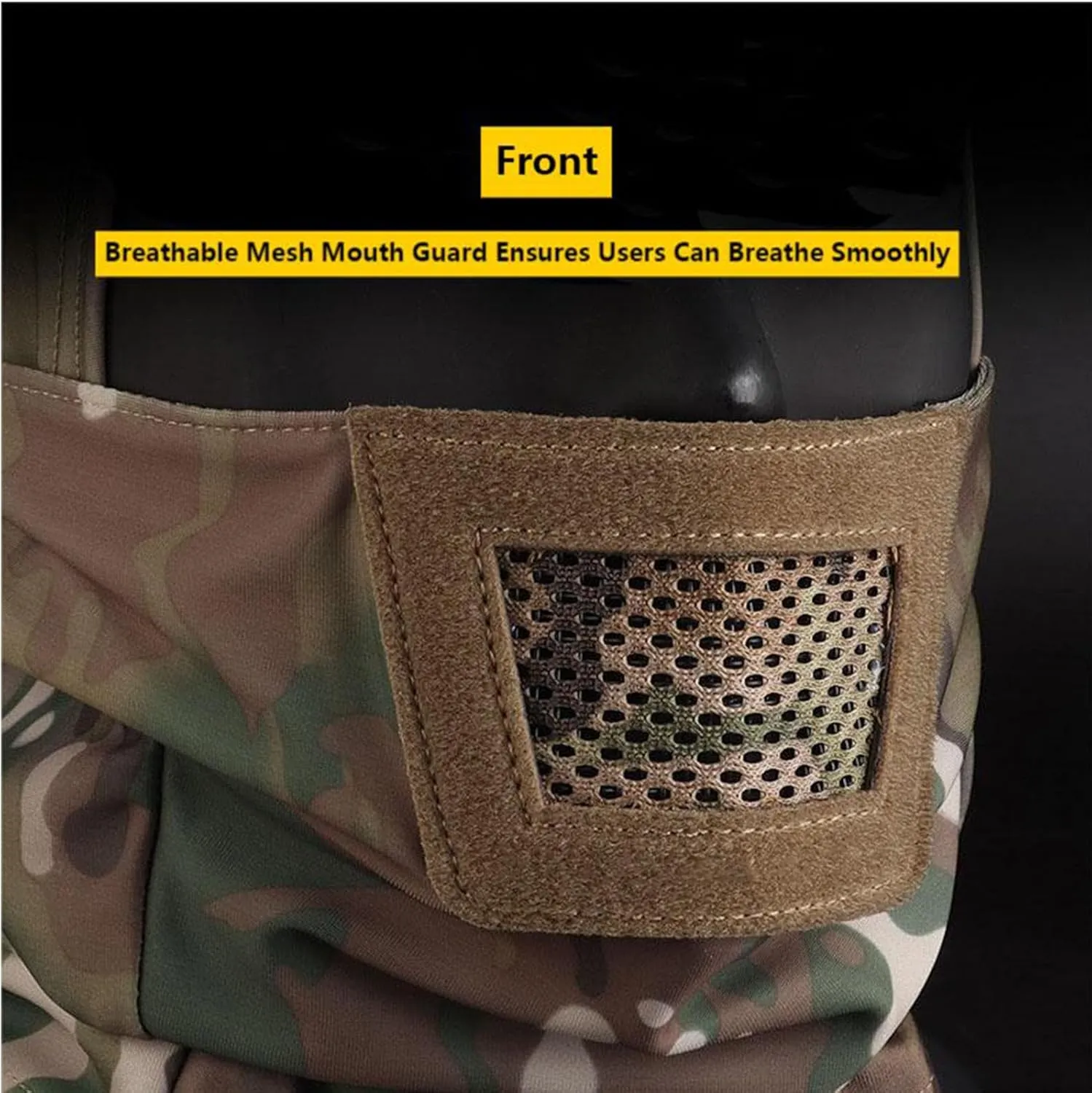 Airsoft Balaclava Mesh Mask,Ninja Tactical Mask with Breathable Mouth Guard for Outdoor