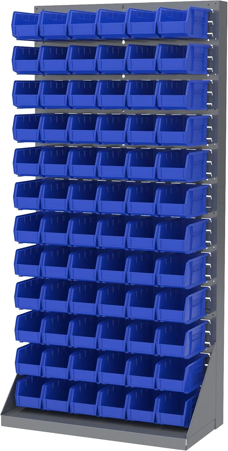 Akro-Mils 30230 AkroBins Plastic Storage Bins, Space-Saving Stackable Bins for Garage, Pantry, Craft Organization, 11-Inch x 5-Inch x 5-Inch, Blue, 12-Pack