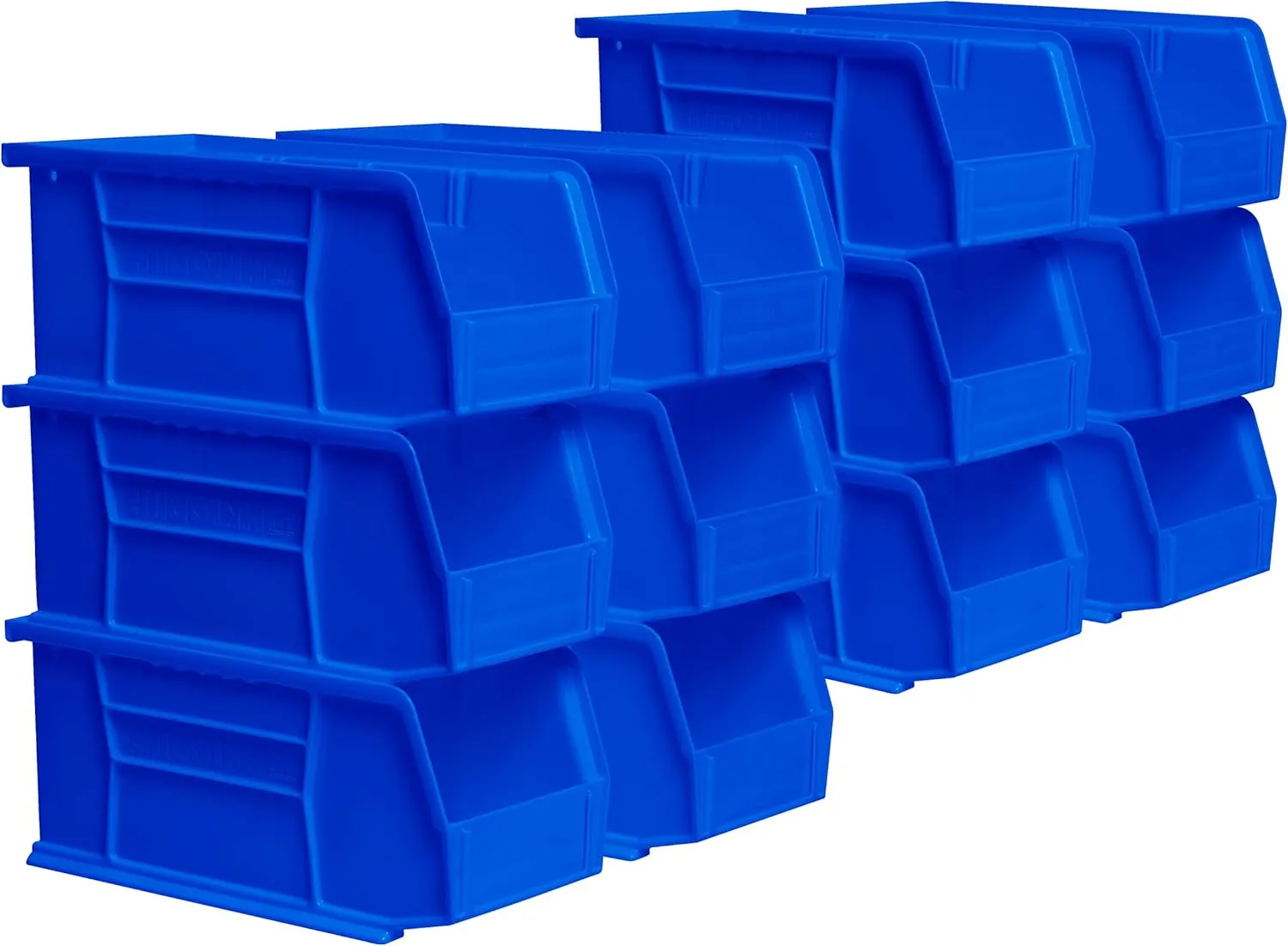 Akro-Mils 30230 AkroBins Plastic Storage Bins, Space-Saving Stackable Bins for Garage, Pantry, Craft Organization, 11-Inch x 5-Inch x 5-Inch, Blue, 12-Pack