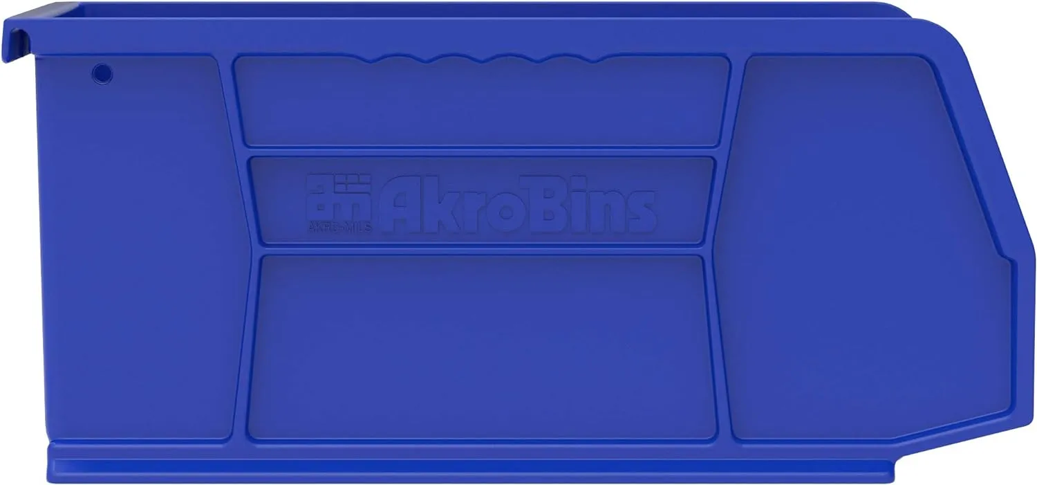 Akro-Mils 30230 AkroBins Plastic Storage Bins, Space-Saving Stackable Bins for Garage, Pantry, Craft Organization, 11-Inch x 5-Inch x 5-Inch, Blue, 12-Pack