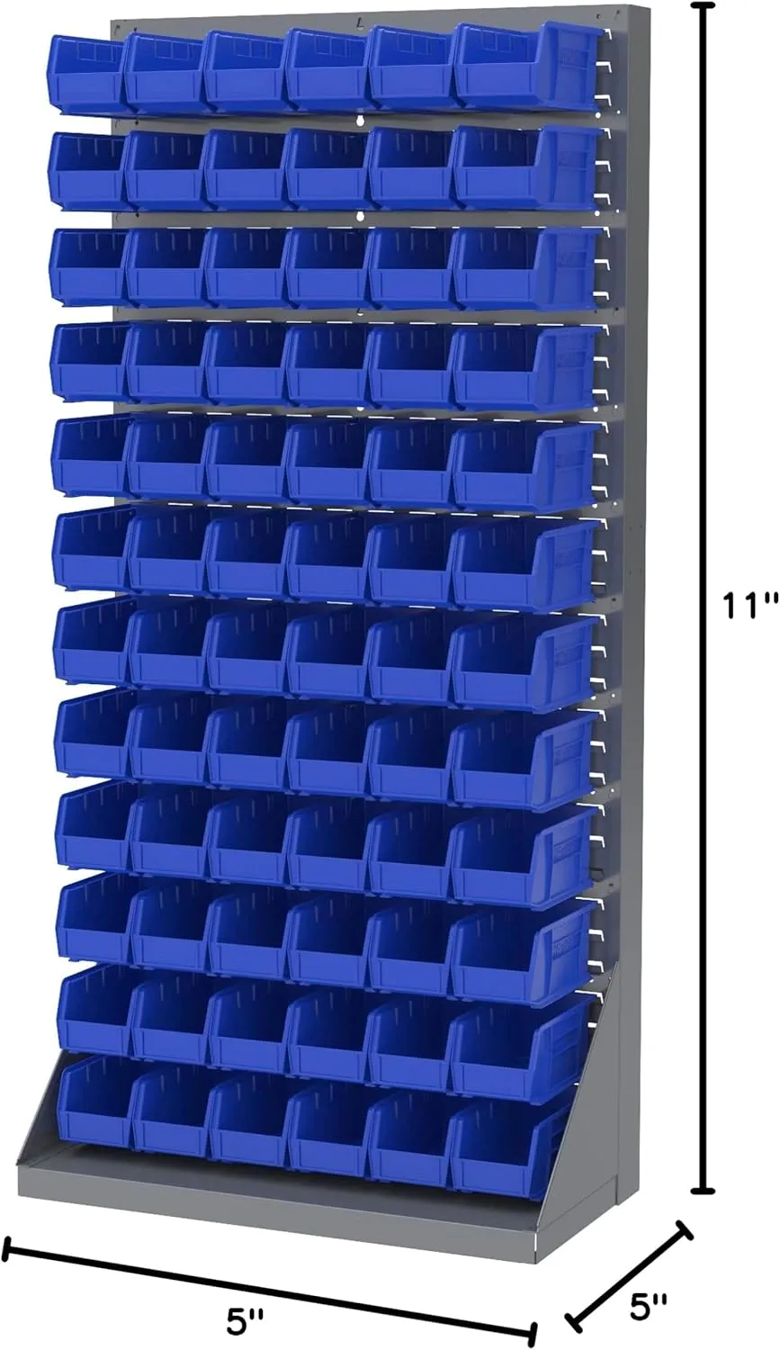 Akro-Mils 30230 AkroBins Plastic Storage Bins, Space-Saving Stackable Bins for Garage, Pantry, Craft Organization, 11-Inch x 5-Inch x 5-Inch, Blue, 12-Pack