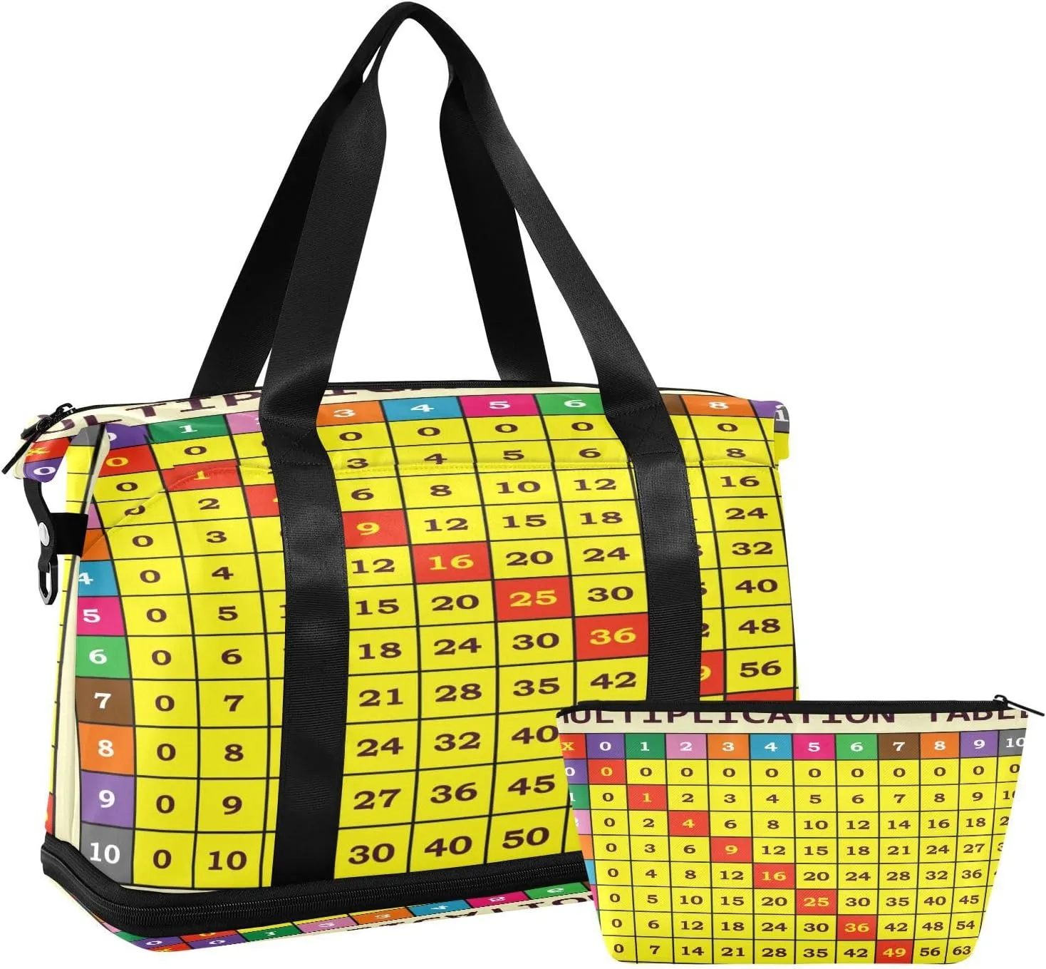 ALAZA Education Multiplication Table Template Travel Duffel Bag for Women Men Sports Gym Bag with Shoe Compartment Tote Weekender Overnight Bag with Wet Pocket for Travel, Gym,Yoga,Swimming