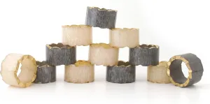 ALPHA Living HOME Decorative Napkin Rings – Set of 12, 1.5" Diameter, Handmade Epoxy Serviette Holders for Table Settings, Wedding & Holiday Décor