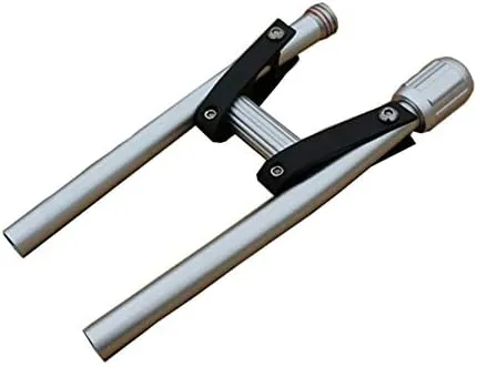Aluminum Alloy Folding Handlebar Folding Bike Bicycle Handlebar Cycling Parts Horizontal Bar Bicycle Folding Electric Bicycle Folding Handlebar, Silver & black