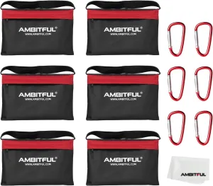 AMBITFUL Set of Heavy Duty Sand Bag Photography Studio Video Stage Film Sandbag Saddlebag for Light Stands Boom Arms Tripods(6 Packs)