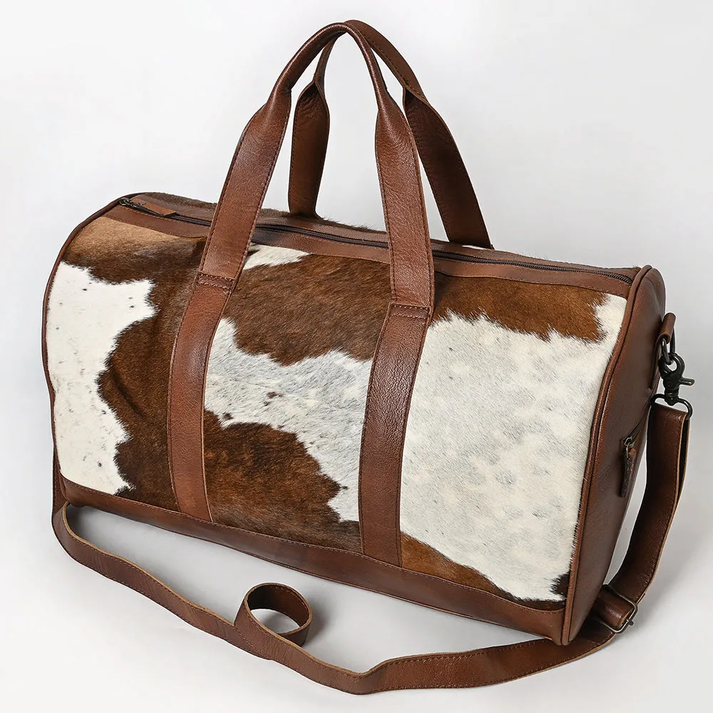 American Darling ADBGS174BRW Duffel Hair On Genuine Leather Women Bag Western Handbag Purse