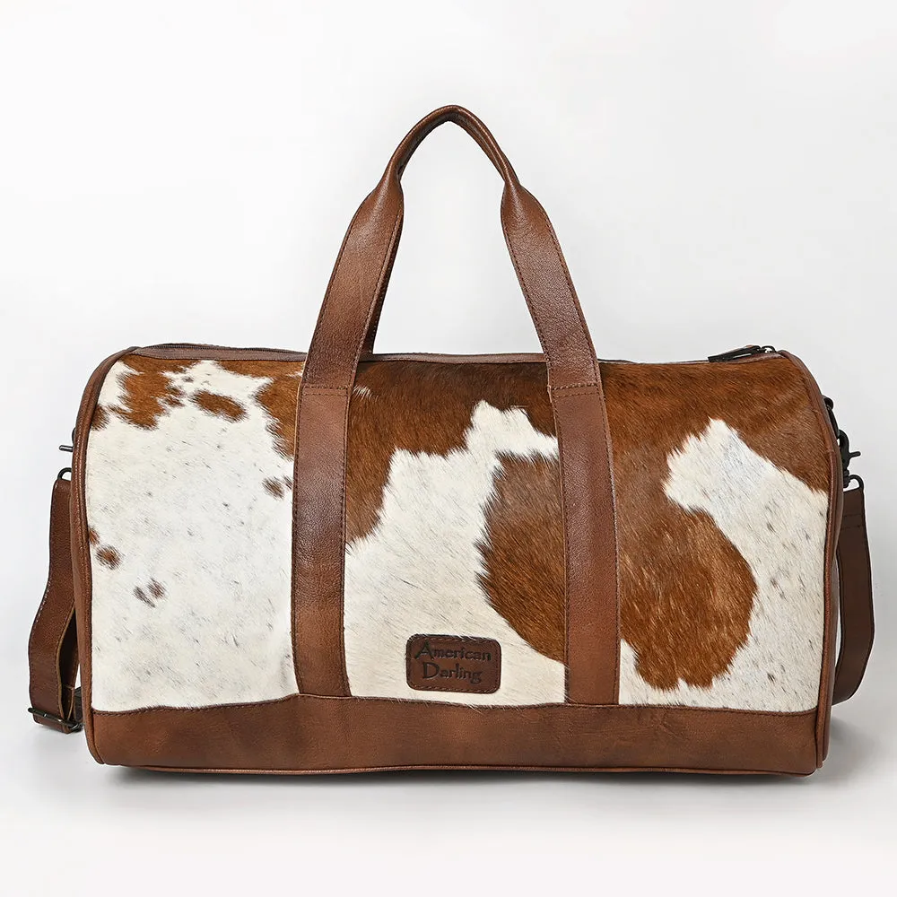 American Darling ADBGS174BRW Duffel Hair On Genuine Leather Women Bag Western Handbag Purse