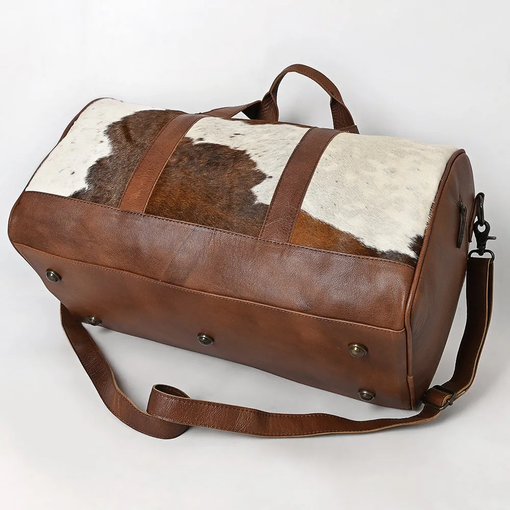 American Darling ADBGS174BRW Duffel Hair On Genuine Leather Women Bag Western Handbag Purse
