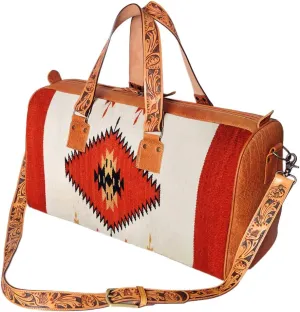 American Darling Duffel Saddle Blanket Genuine Leather Western Women Bag | Handbag | Leather Duffle Bag | Weekend Bag | Travel Duffel Bags | Duffel Bag for Women |
