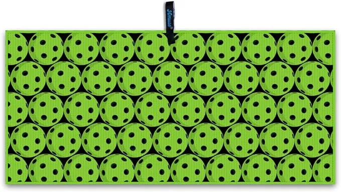 Amuse Sweat Towel - Cooling Pickleball and Golf Towels for Men and Women - Sports Gear Essentials and Bag Accessories – Funny Kitchen Gifts with Cool Balls Design (Pickleball- Balls)