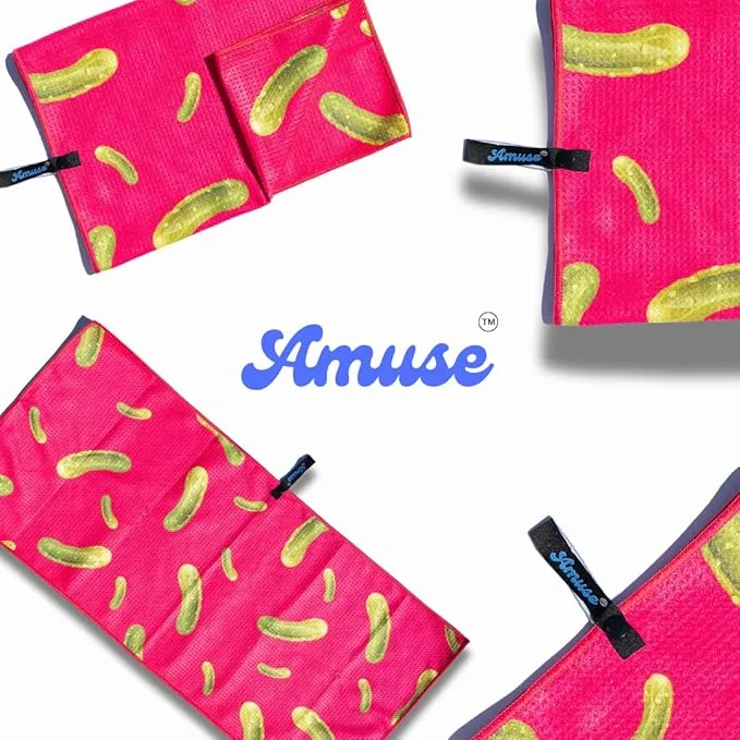 Amuse Sweat Towel - Cooling Pickleball and Golf Towels for Men and Women - Sports Gear Essentials and Bag Accessories – Funny Kitchen Gifts with Cool Balls Design