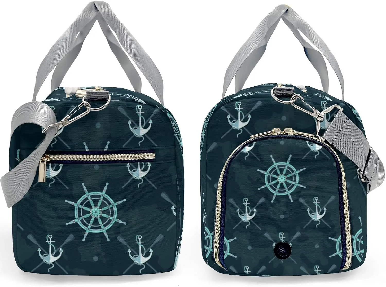 Anchor Marine Personalized Duffel Bag,Custom Travel Gym Bag with Name,Waterproof Sports Overnight Bag with Shoe Compartment & Shoulder Strap