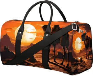 Animal Camel Travel Duffel bag for Men Women Weekender Overnight Bag Gym Bag Carry On Luggage Bags for Yoga Workout Sports