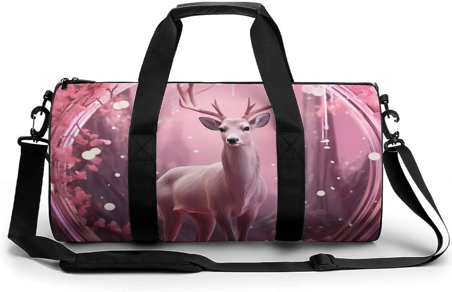 Animal Crystal Deer Sports Gym Bag Waterproof Duffel Bag Travel Overnight Bag Carryon Weekend Bag