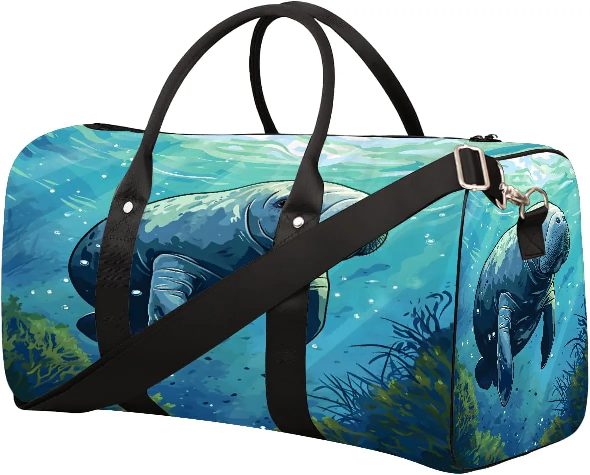 Animal Seal Cartoon Travel Duffel Bag for Women Men Small Sport Gym Bag Waterproof Weekender Overnight Lightweight Carry on Foldable Gym Bag for Training Swim Yoga Traveling Handbag