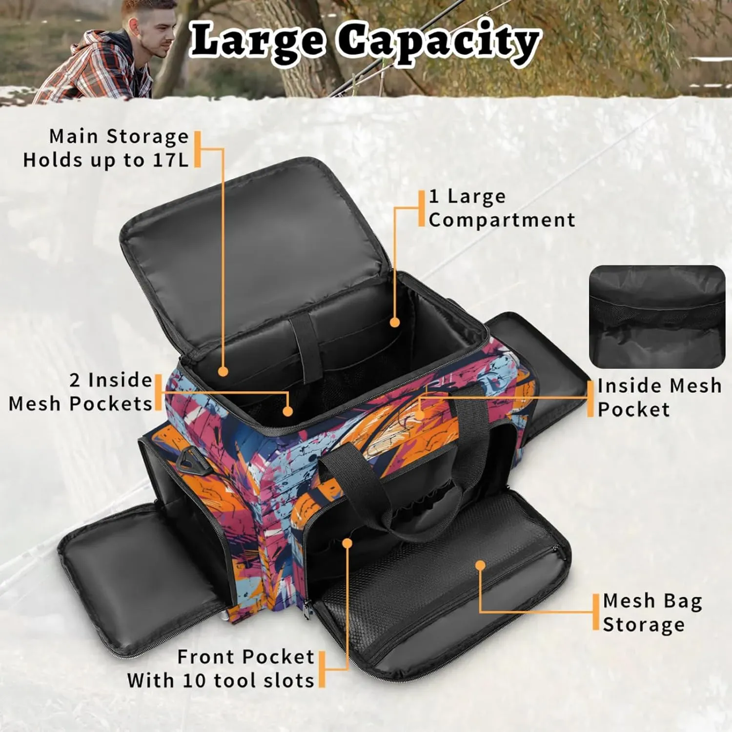 Anti-Scratch Duffle Bag for Travel 25x17.7x11.2 Inch - Waterproof Duffel Bag for Camping Fitness, Durable EMS Gear for First Responders Basketball Graffiti