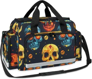 Anti-Scratch Duffle Bag for Travel 25x17.7x11.2 Inch - Waterproof Duffel Bag for Camping Fitness, Durable EMS Gear for First Responders Cute Skulls