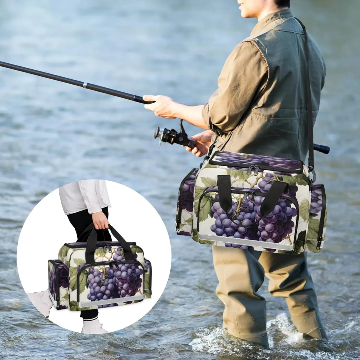 Anti-Scratch Duffle Bag for Travel 25x17.7x11.2 Inch - Waterproof Duffel Bag for Camping Fitness, Durable EMS Gear for First Responders Juicy Grape